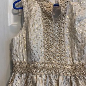 Girls size 10 gold and white Lilly Pulitzer dress